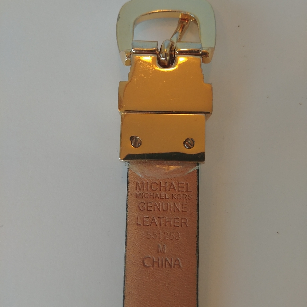 Michael Kors Leather Snakeskin Print Belt l - Picture 2 of 4